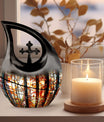 10-inch stained glass urn