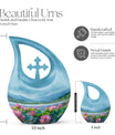 10-inch Lotus Urn in Cross Drop Design, 