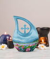 10-inch Lotus Urn in Cross Drop Design, 