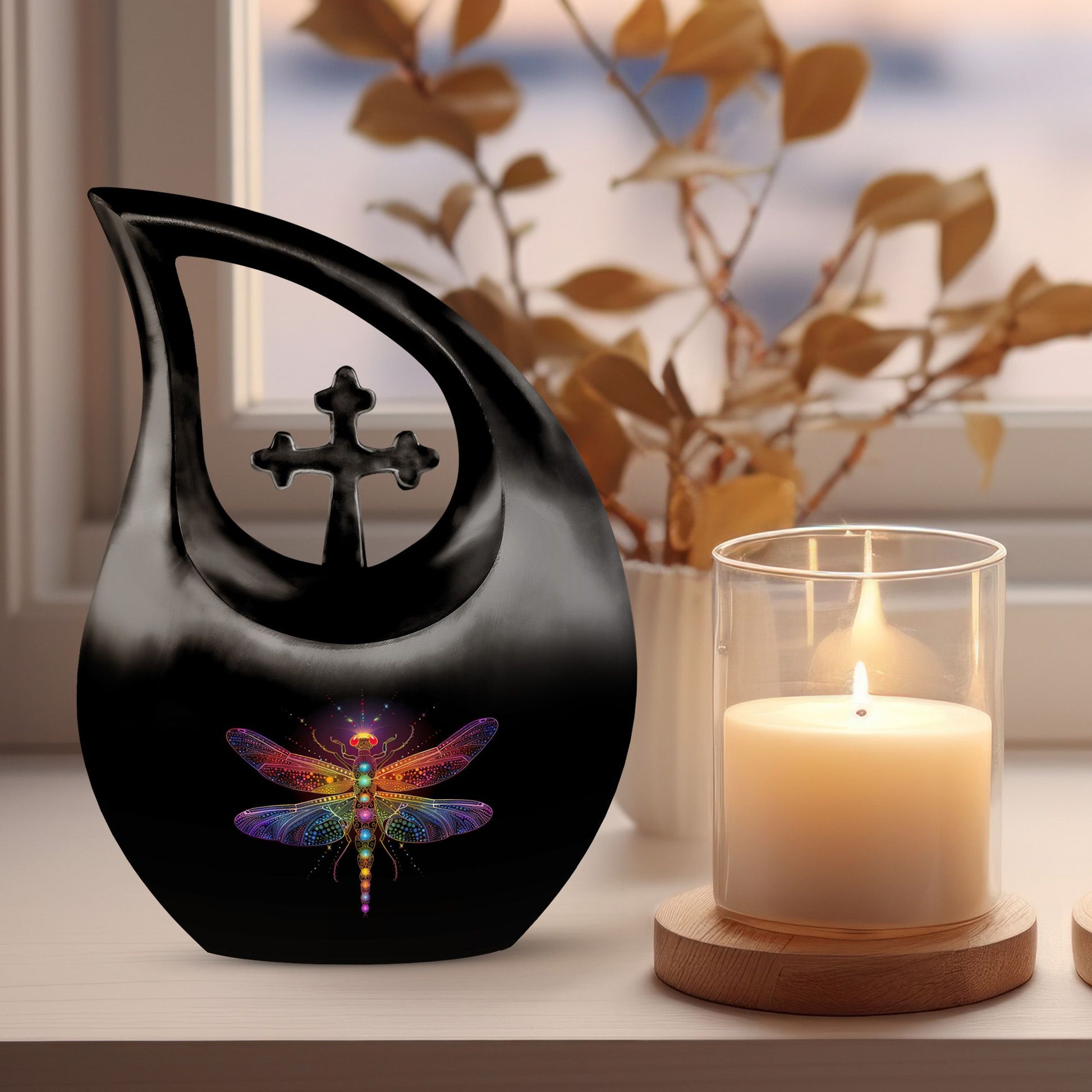 Large 10-inch Cosmic Dragonfly Urn