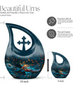 10 Inch Cosmic Dragonfly Cremation Urn,