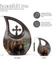 10-inch Bear theme Cross Drop design affordable bear urn