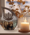 10-inch Bear theme Cross Drop design affordable bear urn