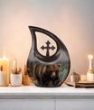 10-inch Bear theme Cross Drop design affordable bear urn