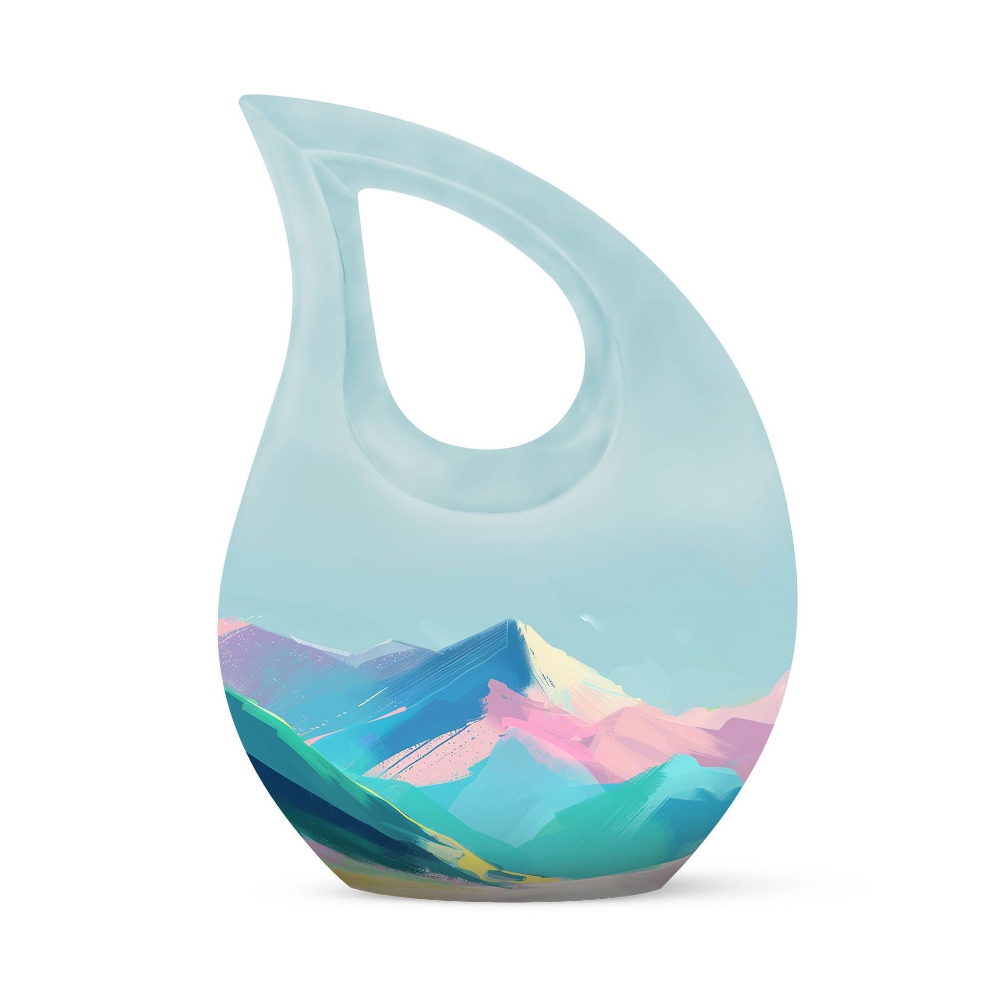 Pink Cross Drop Mountains Urn,