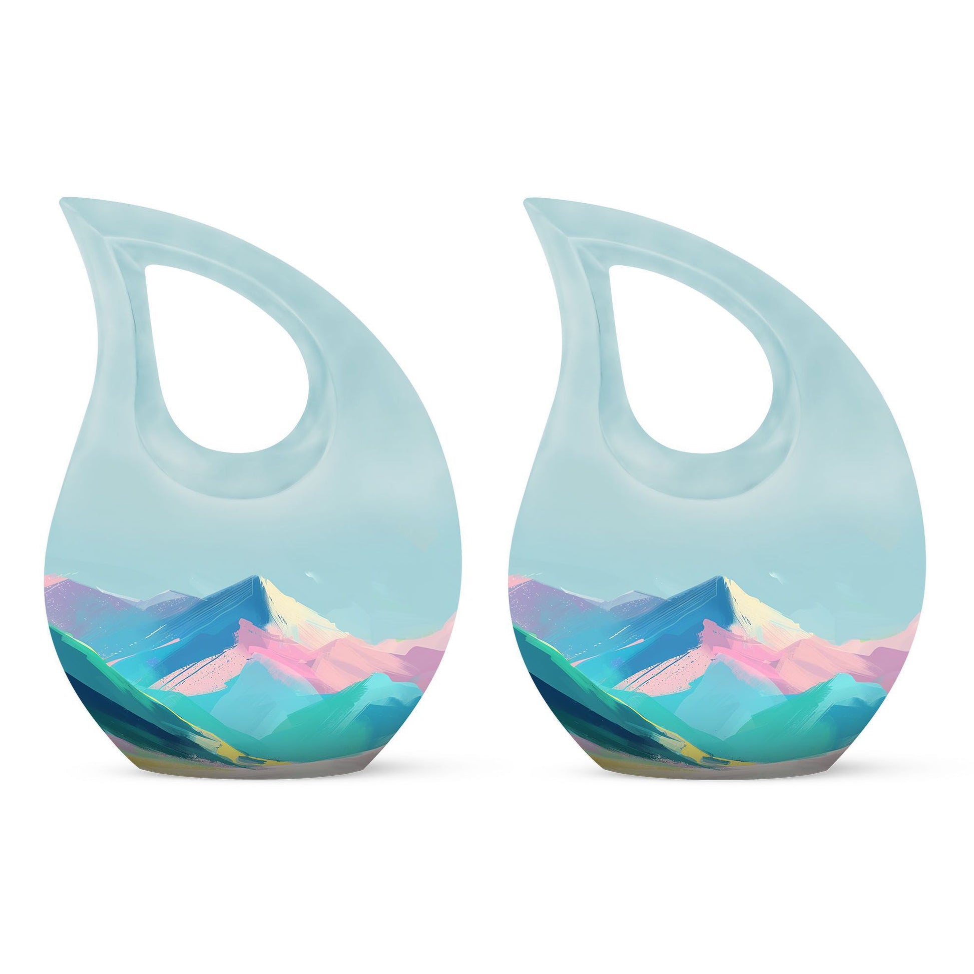 Pink Cross Drop Mountains Urn,