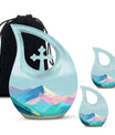 Pink Cross Drop Mountains Urn,