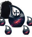 Galaxy Theme Large Urn With 4 Keepsake Urn
