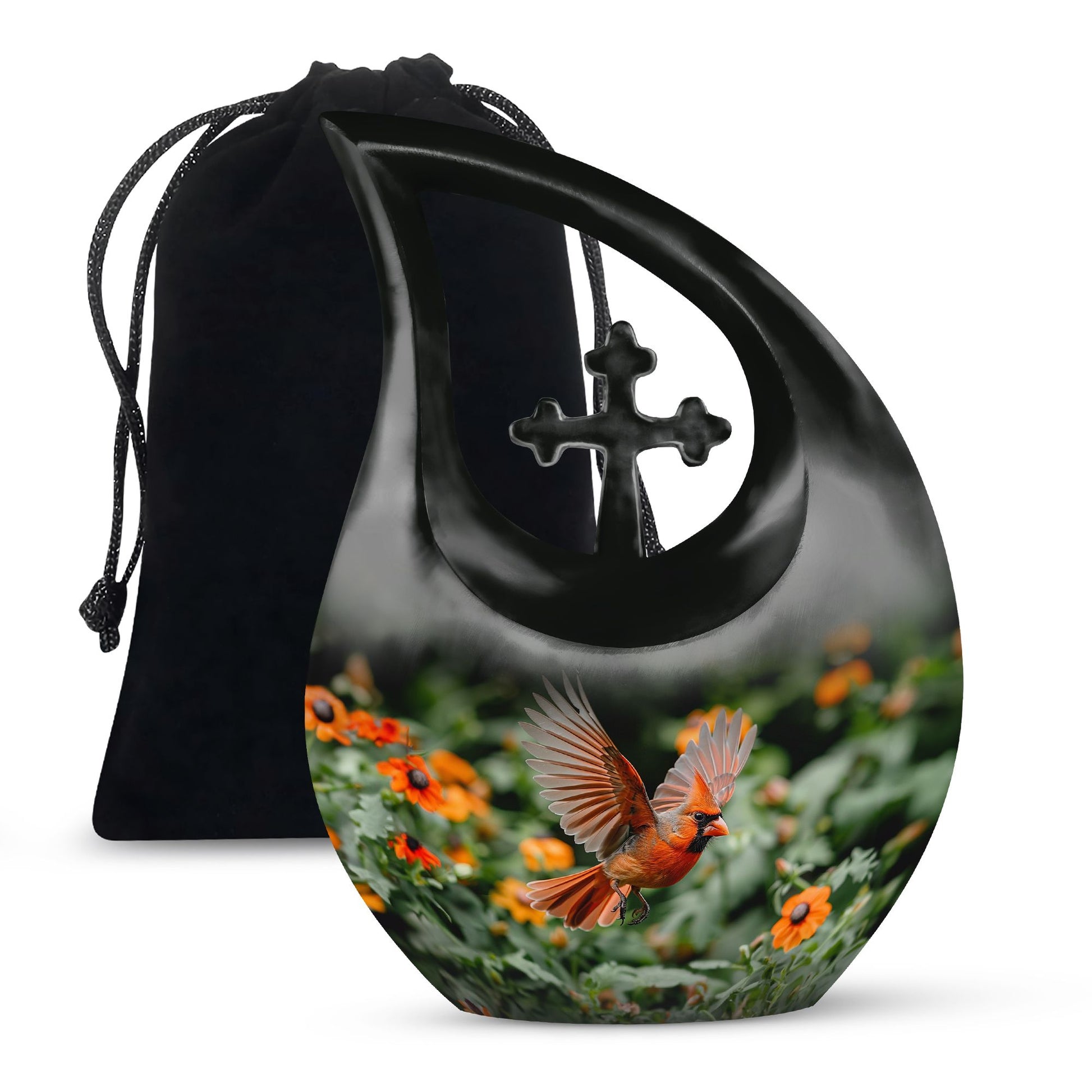 Cardinal Bird Themed Large Urn