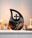 Abstract Cross Drop Urn for Ashes