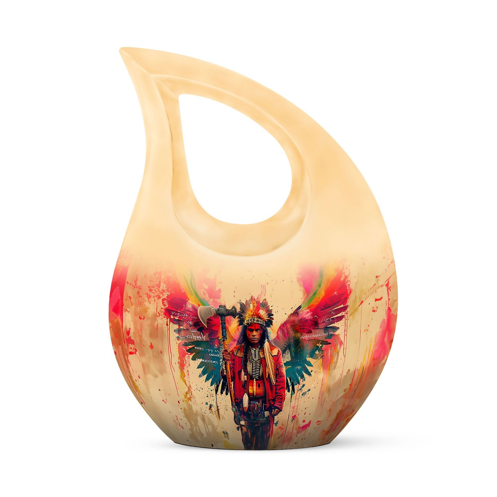 Tribe Man Urn, Cross Drop design Cremation Box