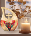 Tribe Man Urn, Cross Drop design Cremation Box