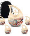 Owl Theme Large Urn With 4 Keepsake Urn