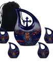 Owl Theme Large Urn With 4 Keepsake Urn