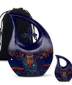 Owl Theme Large Urn With 1 Keepsake Urn
