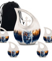 Owl Theme Large Urn With 4 Keepsake Urn