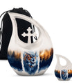 Owl Theme Large Urn With 1 Keepsake Urn