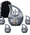Owl Theme Large Urn With 4 Keepsake Urn