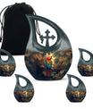 Macaw Parrot Theme Large Urn With 4 Keepsake Urn