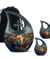 Macaw Parrot Theme Large Urn With 2 Keepsake Urn