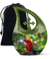 Macaw Parrot-themed urn, Large 10-inch Aluminium