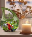 Macaw Parrot-themed urn, Large 10-inch Aluminium