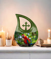 Macaw Parrot-themed urn, Large 10-inch Aluminium