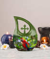 Macaw Parrot-themed urn, Large 10-inch Aluminium