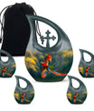 10-inch Macaw Parrot Urn with Cross Drop Design