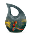 10-inch Macaw Parrot Urn with Cross Drop Design