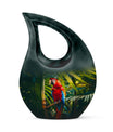 Large 10 inch Macaw Parrot Cross Drop Design Urn  