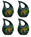 Large 10 inch Macaw Parrot Cross Drop Design Urn  