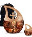 Deer Theme Large Urn With 1 Keepsake Urn
