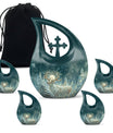 Deer Theme Large Urn With 4 Keepsake Urn