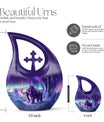 10-inch Mamoth urn, cross drop design, includes