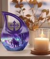 10-inch Mamoth urn, cross drop design, includes