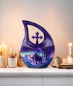 10-inch Mamoth urn, cross drop design, includes