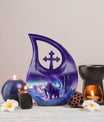 10-inch Mamoth urn, cross drop design, includes