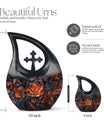 10 inch Mapple Leaf Urn, Cross Drop design