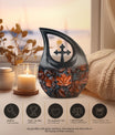 10 inch Mapple Leaf Urn, Cross Drop design