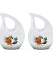 Aluminum Mapple Leaf Urn, 10-inch Cross Drop Design, 