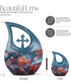 10-inch Mapple Leaf Cross Drop memorial urn 