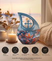 10-inch Mapple Leaf Cross Drop memorial urn 