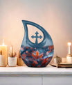 10-inch Mapple Leaf Cross Drop memorial urn 