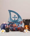 10-inch Mapple Leaf Cross Drop memorial urn 
