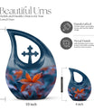 10-inch Mapple Leaf Urn, Cross Drop design