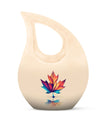 10-inch pink Mapple Leaf urn with Cross Drop design,