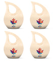 10-inch pink Mapple Leaf urn with Cross Drop design,
