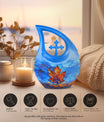 10-inch Mapple Leaf Urn with Cross Drop design 