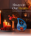 10-inch Mapple Leaf Urn with Cross Drop design 